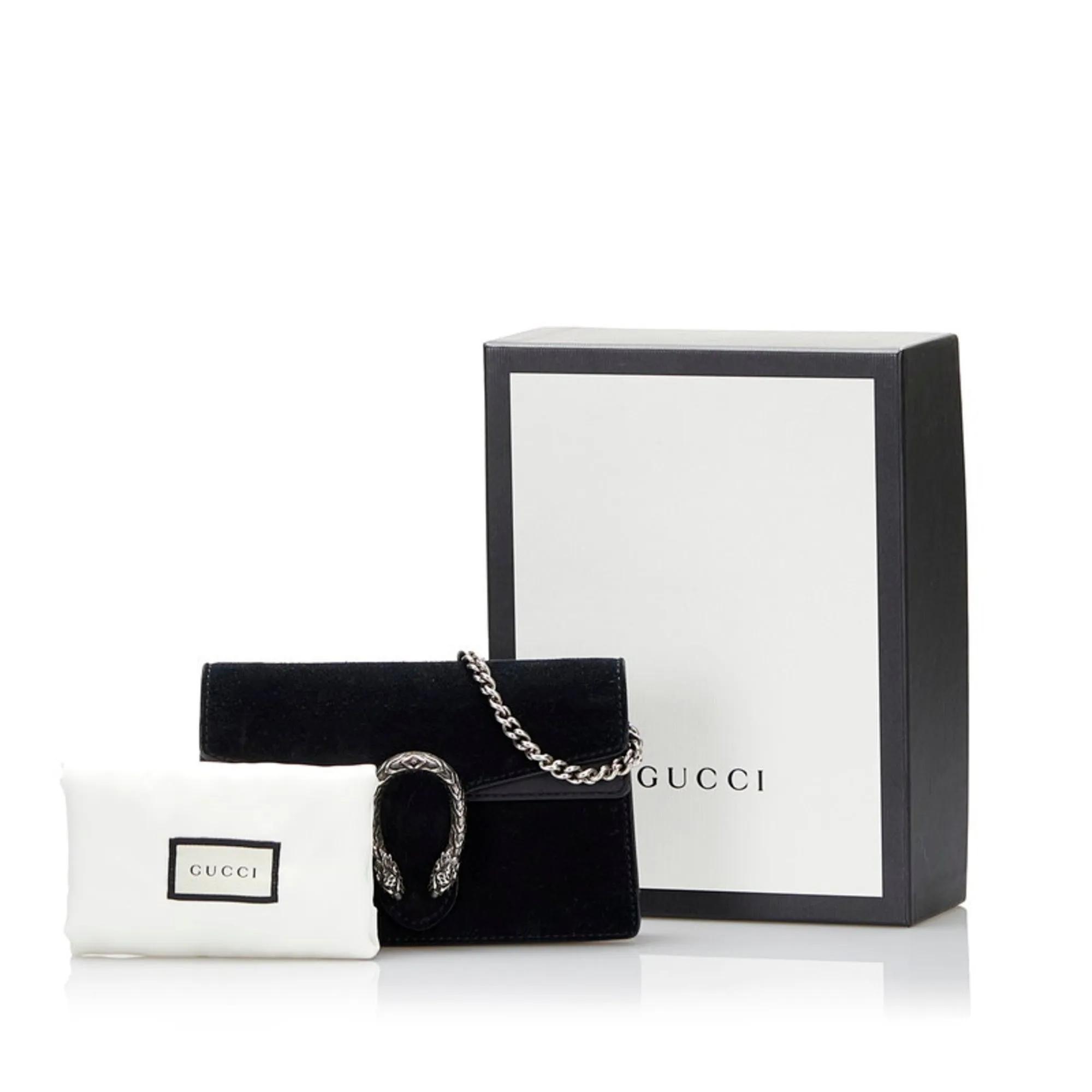Gucci Dionysus Chain Shoulder Bag 476432 Black Suede Ladies GUCCI