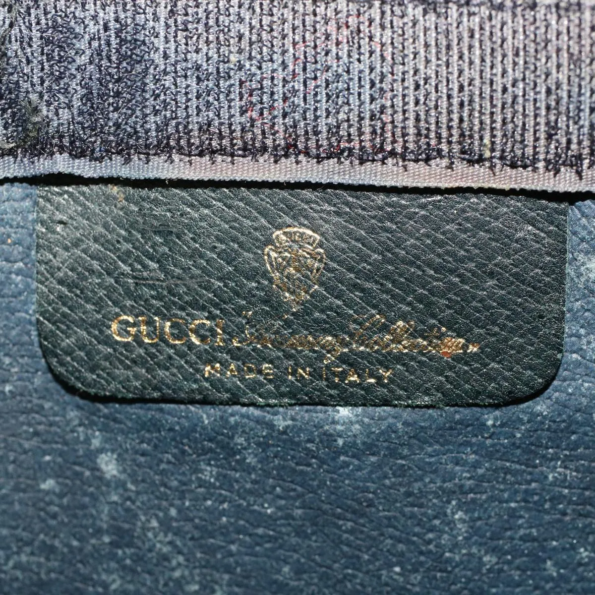 GUCCI GG Canvas Sherry Line Clutch Bag Gray Red Navy 64.014.2125.23  44752