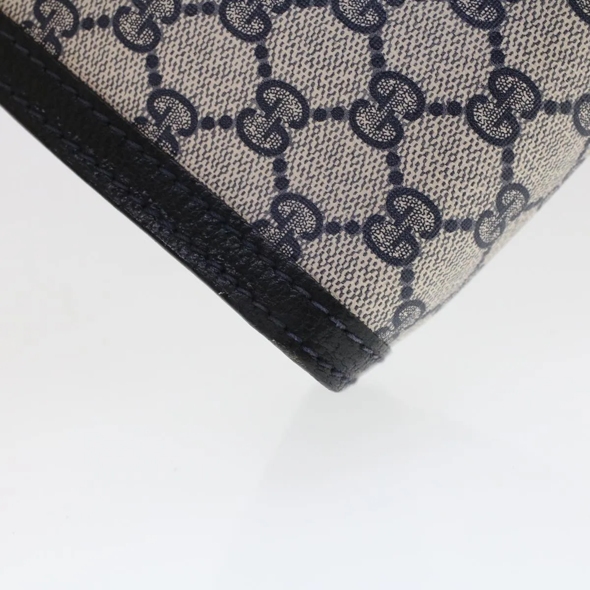 GUCCI GG Canvas Sherry Line Clutch Bag Gray Red Navy 64.014.2125.23  44752