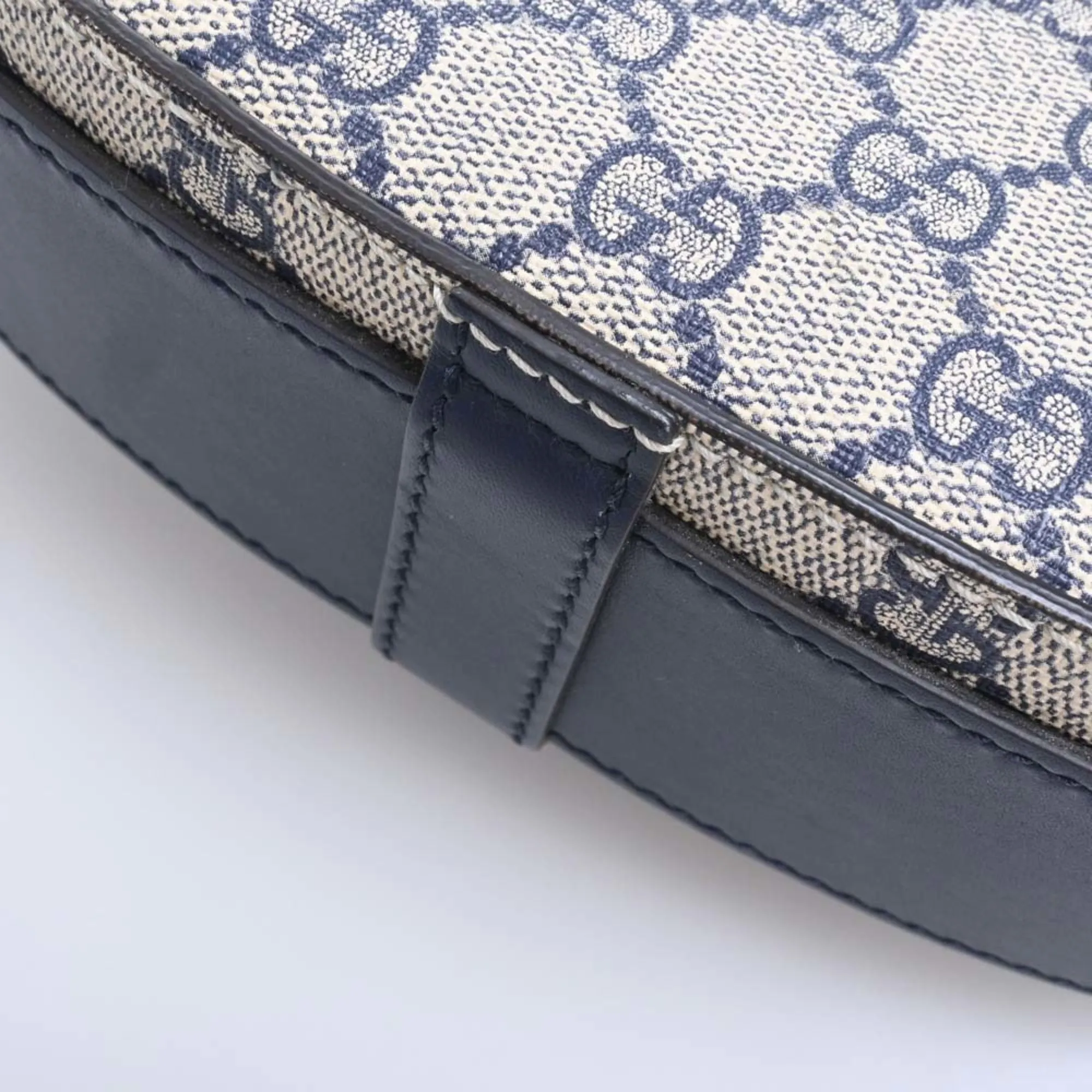 GUCCI GG Supreme Leather Shoulder Bag 432150 Navy Ladies