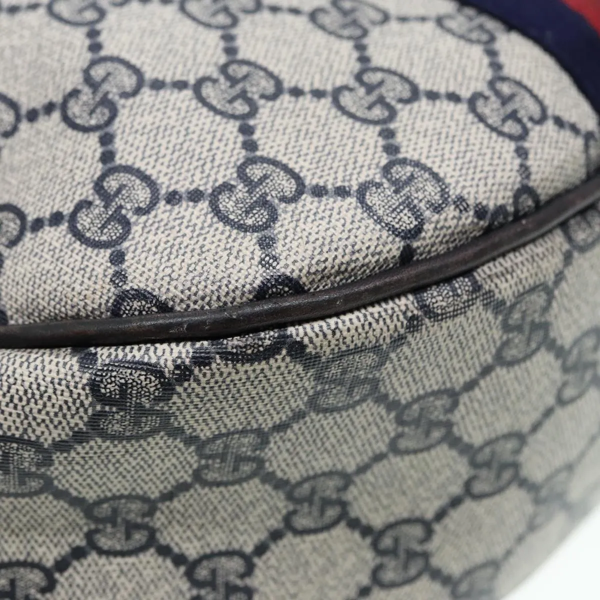 GUCCI GG Supreme Web Sherry Line Shoulder Bag PVC Leather Navy Auth yk14395