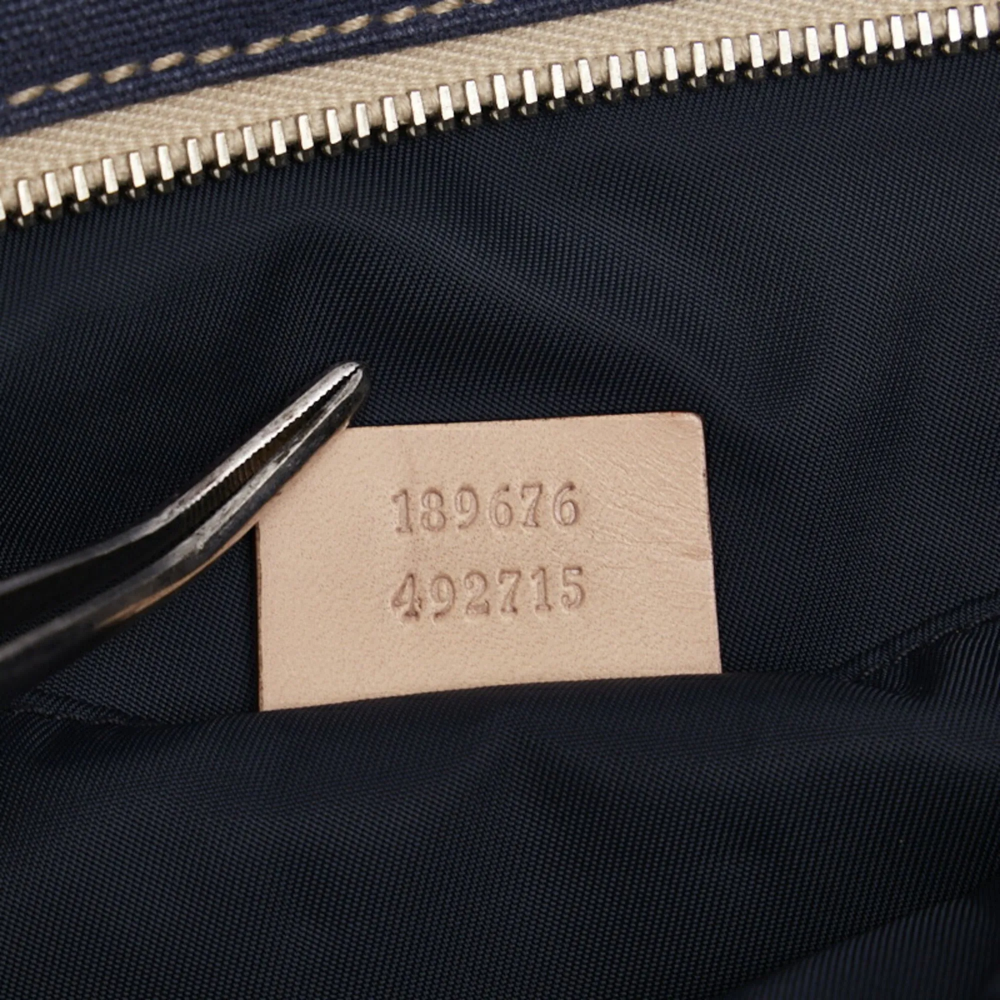 GUCCI Sherry Line Shoulder Bag 189676 Navy Canvas Men's