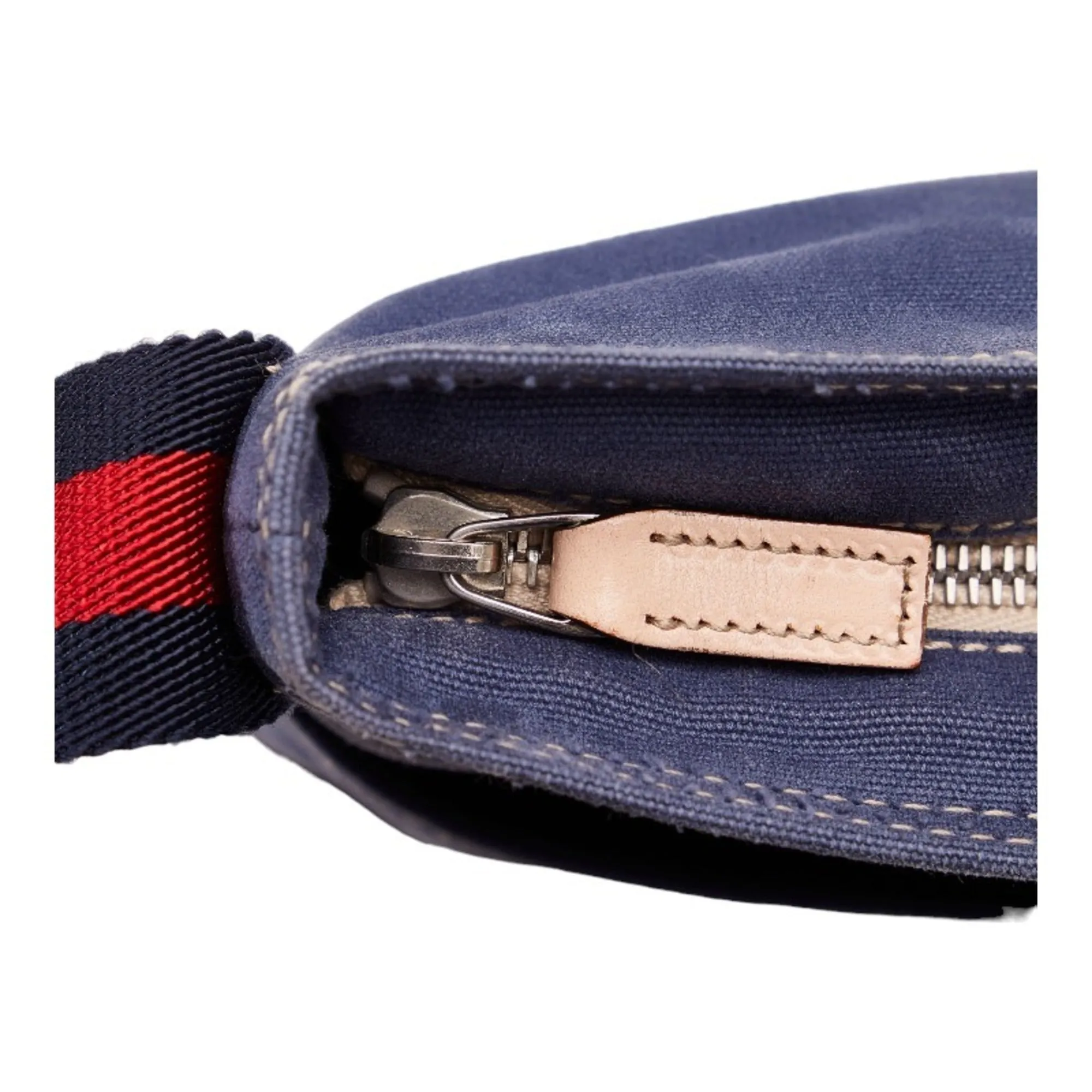 GUCCI Sherry Line Shoulder Bag 189676 Navy Canvas Men's