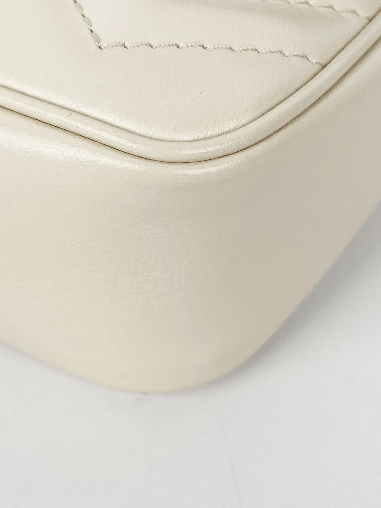 Gucci Super Mini White Marmont Bag