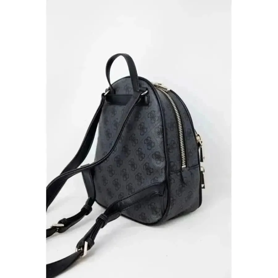 Guess Women's Grey Handbag with Print and Zip Closure
