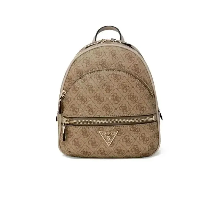 Guess Women's Grey Handbag with Print and Zip Closure