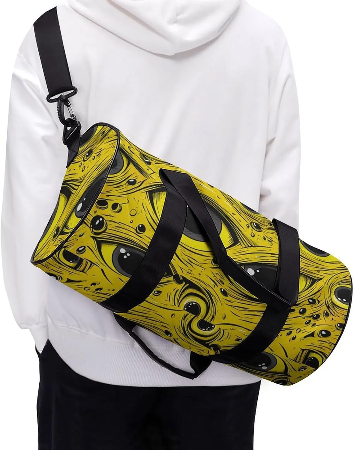 Gym Bag Cartoon Eyes Pattern Duffel Bag for Men Women Overnight Bag with Shoe Compartment Workout Bags