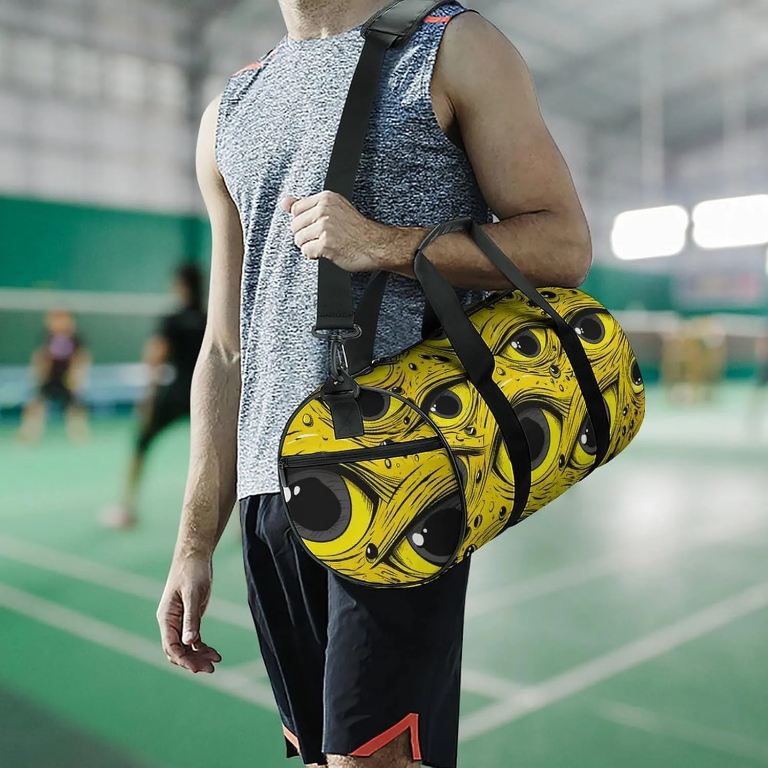 Gym Bag Cartoon Eyes Pattern Duffel Bag for Men Women Overnight Bag with Shoe Compartment Workout Bags