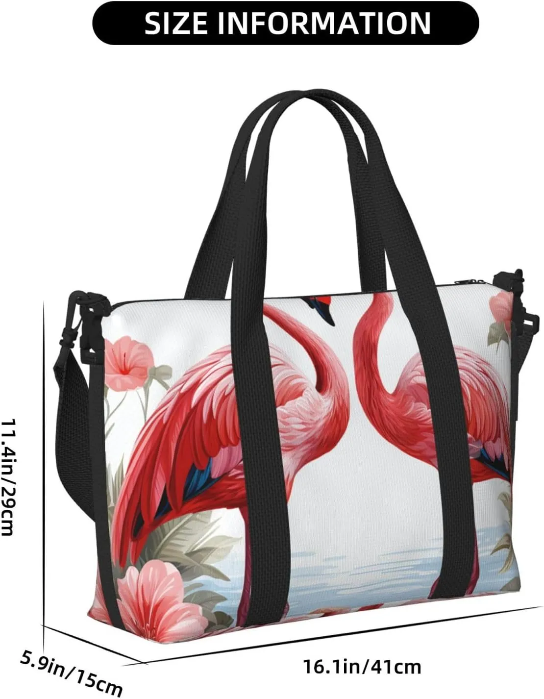 Gym Bag Flamingo pattern Duffel Bag for Men Women Travel Overnight Bag with Shoe Compartment Workout Bags