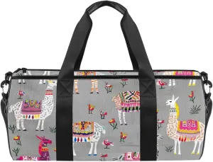 Gym Bags for Men,Travel Duffel Bags for Women,Camel Plant Cartoon Llama,Workout Bag