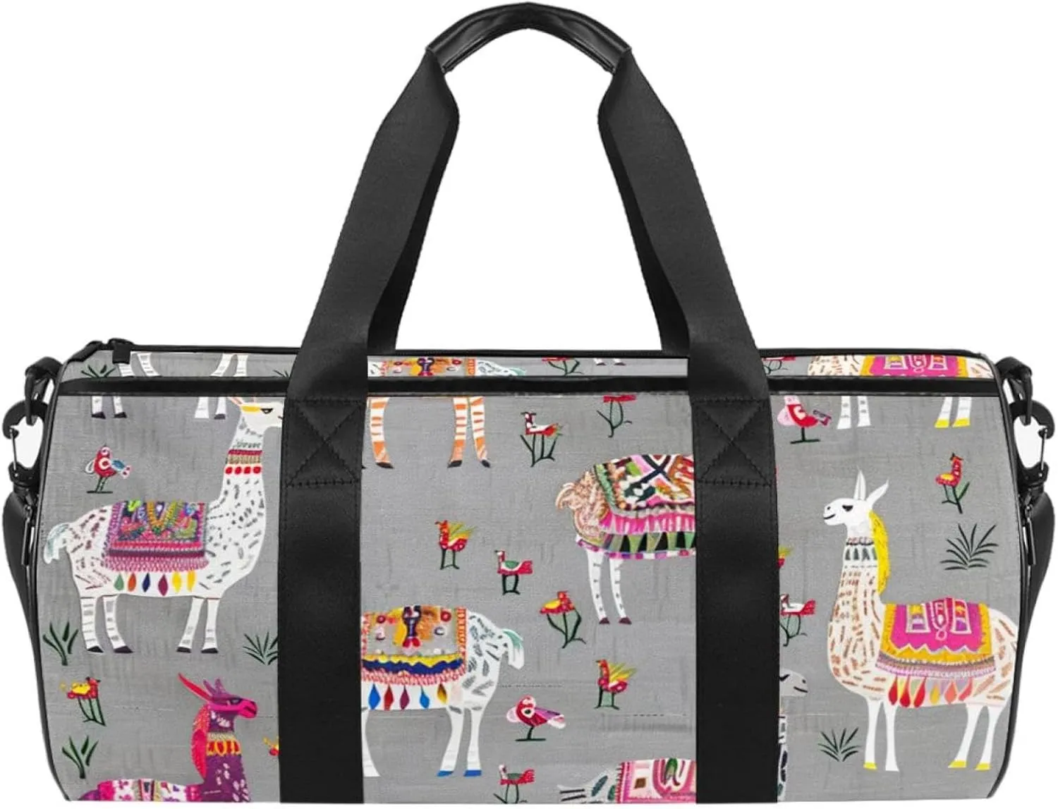 Gym Bags for Men,Travel Duffel Bags for Women,Camel Plant Cartoon Llama,Workout Bag