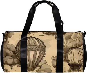 Gym Bags for Men,Travel Duffel Bags for Women,Cloud Hot Air Balloons,Workout Bag
