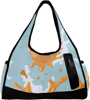 Gym Bags for Men,Travel Duffel Bags for Women,Egg Food Cartoon Fried Egg,Workout Bag