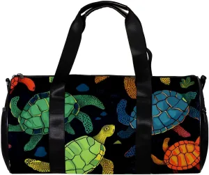 Gym Bags for Men,Travel Duffel Bags for Women,Ethnic Style Sea Turtle,Workout Bag