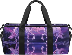 Gym Bags for Men,Travel Duffel Bags for Women,Fantasy Nebula Galaxy Unicorn,Workout Bag