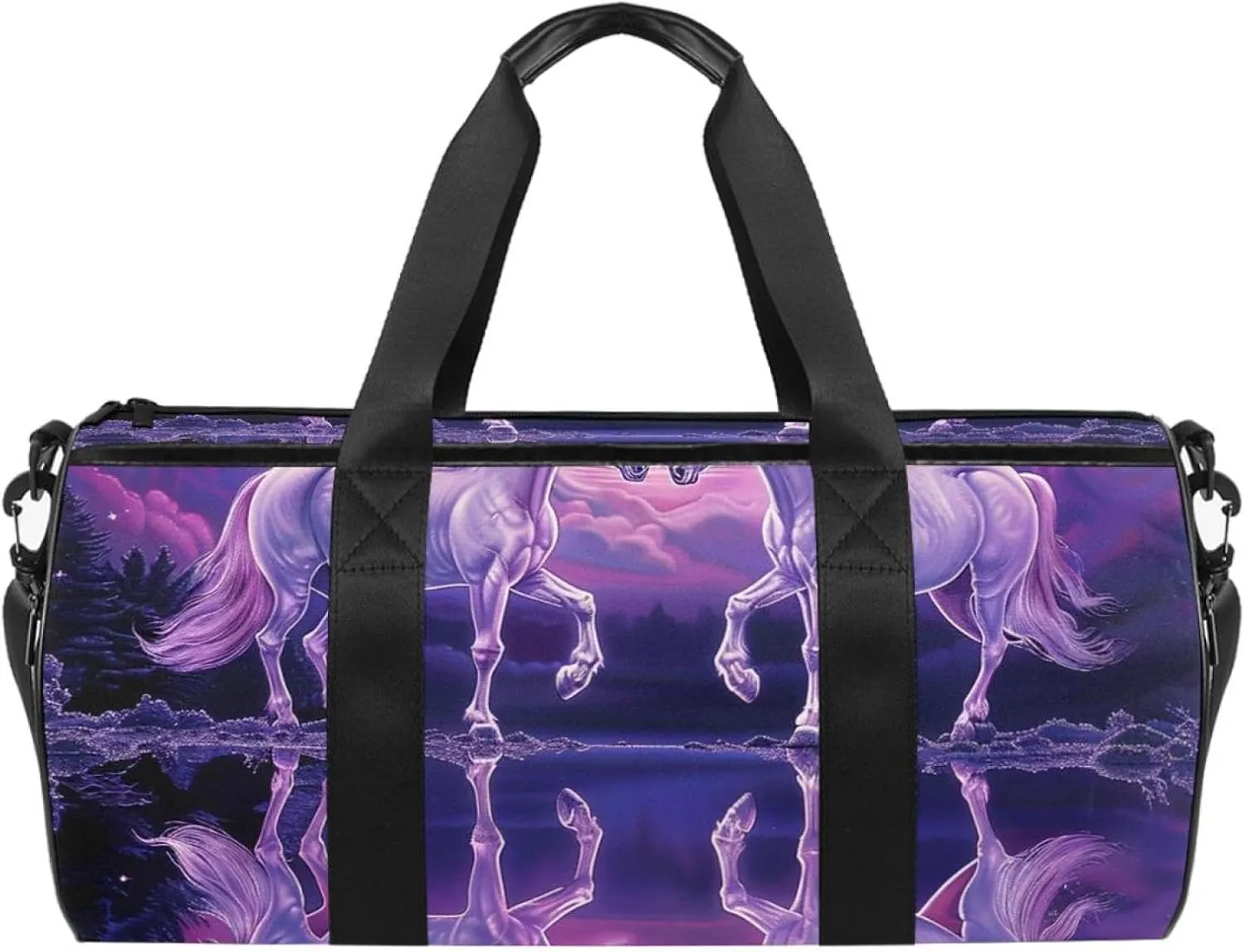 Gym Bags for Men,Travel Duffel Bags for Women,Fantasy Nebula Galaxy Unicorn,Workout Bag