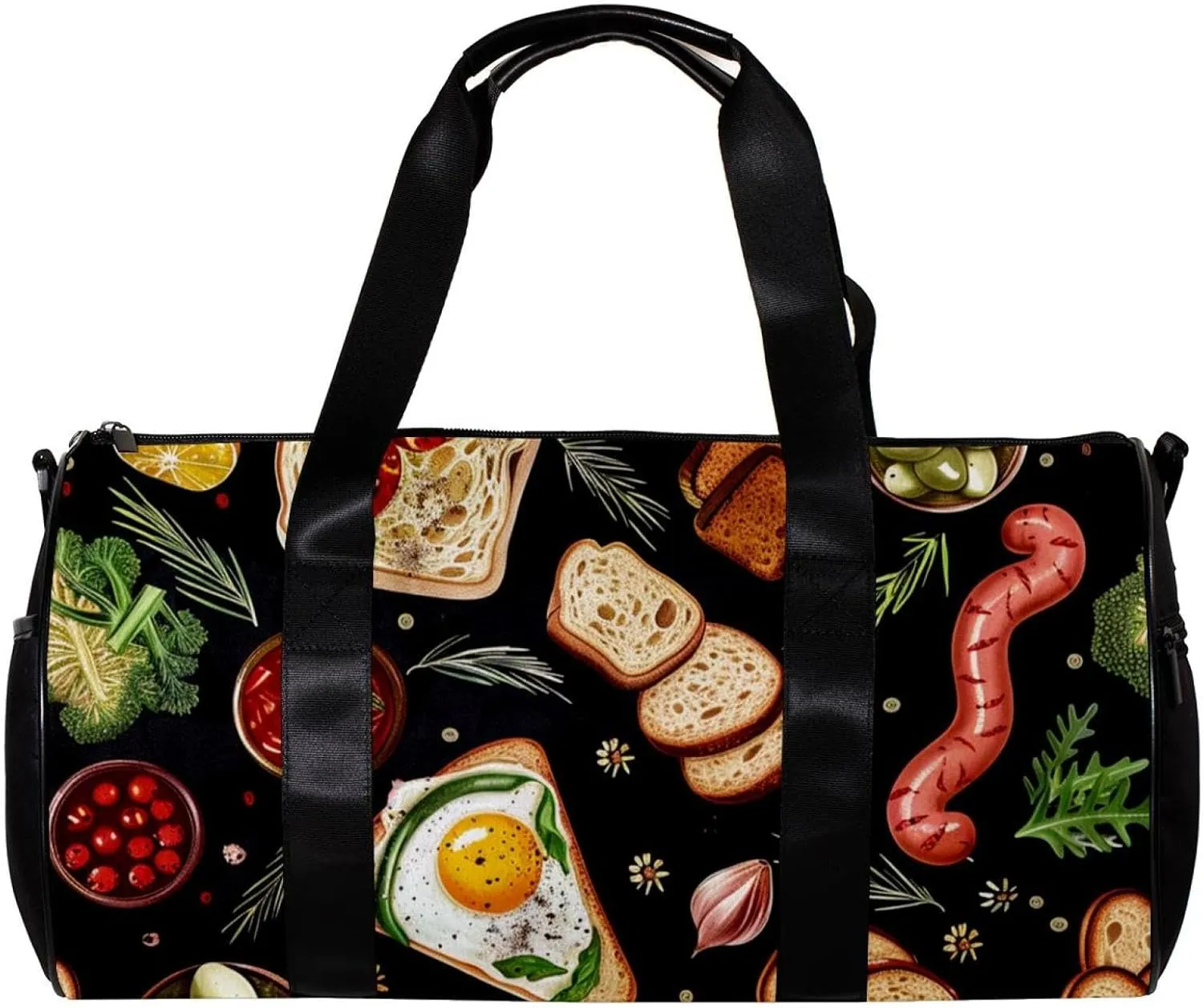 Gym Bags for Men,Travel Duffel Bags for Women,Food Breakfast,Workout Bag