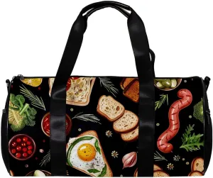 Gym Bags for Men,Travel Duffel Bags for Women,Food Breakfast,Workout Bag