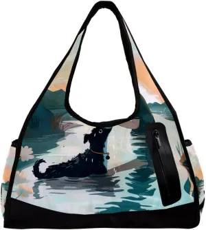 Gym Bags for Women,Duffle Bag for Travel,Landscape Animal Dog,Gym Bag for Men