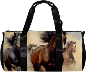 Gym Bags for Women,Duffle Bag for Travel,Running Horse Prairie Animal,Gym Bag for Men