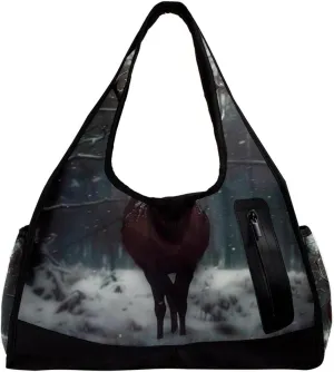 Gym Bags for Women,Duffle Bag for Travel,Wildlife Deer Winter Forest,Gym Bag for Men
