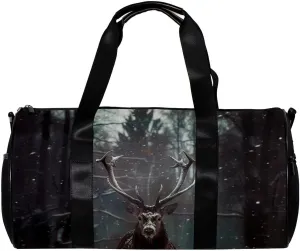Gym Bags for Women,Duffle Bag for Travel,Wildlife Deer Winter Forest,Gym Bag for Men