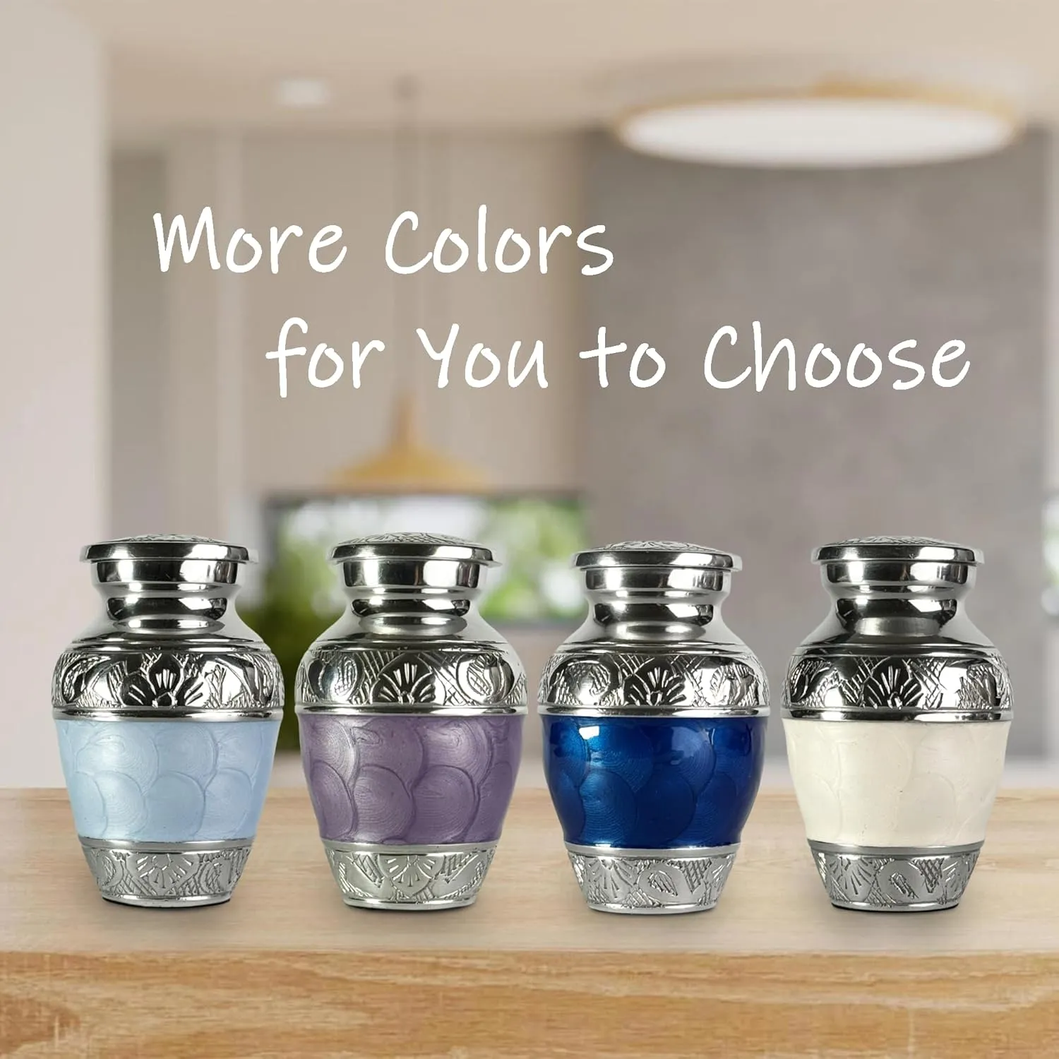 Handcrafted Set of 4 Keepsake Mini Urns for Ashes with Funnel and Four Velvet Bags, 3 Inches Tall (Navy Blue, Set of 4 Keepsakes)