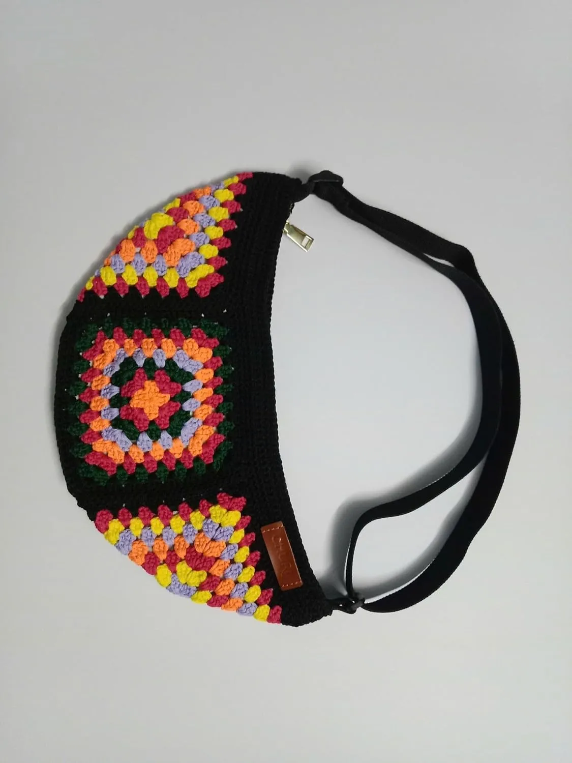 Handmade Checkered Pattern Crochet Tote Bag, Aesthetic Hobo Shoulder Crochet Beach Bag