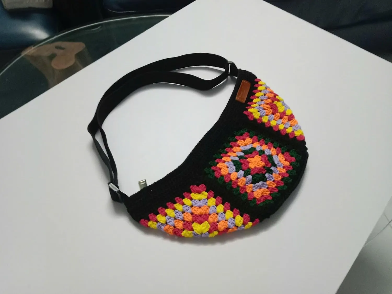 Handmade Checkered Pattern Crochet Tote Bag, Aesthetic Hobo Shoulder Crochet Beach Bag