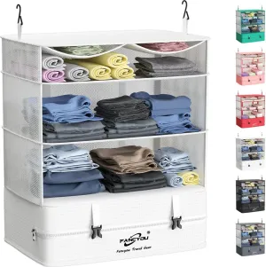 Hanging Packing Cubes for Suitcase Organizer Bags, Upgraded Nylon Fabric Portable Closet 17 * 12 * 24in, Compression Packing and Unpacking In One Step for Business Travel Essentials