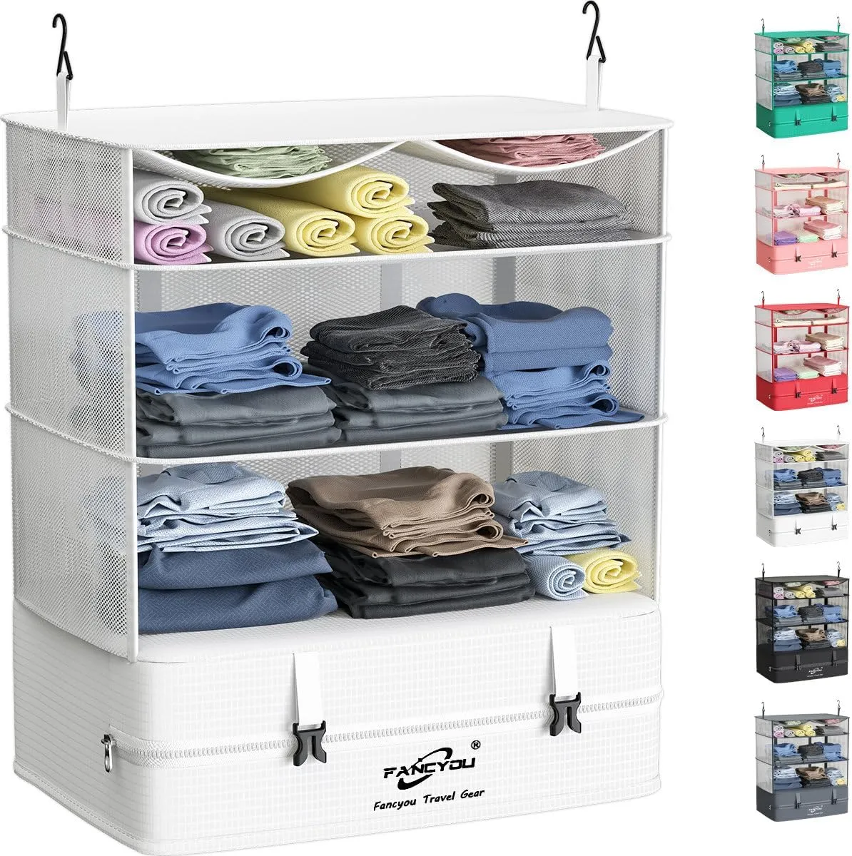 Hanging Packing Cubes for Suitcase Organizer Bags, Upgraded Nylon Fabric Portable Closet 17 * 12 * 24in, Compression Packing and Unpacking In One Step for Business Travel Essentials