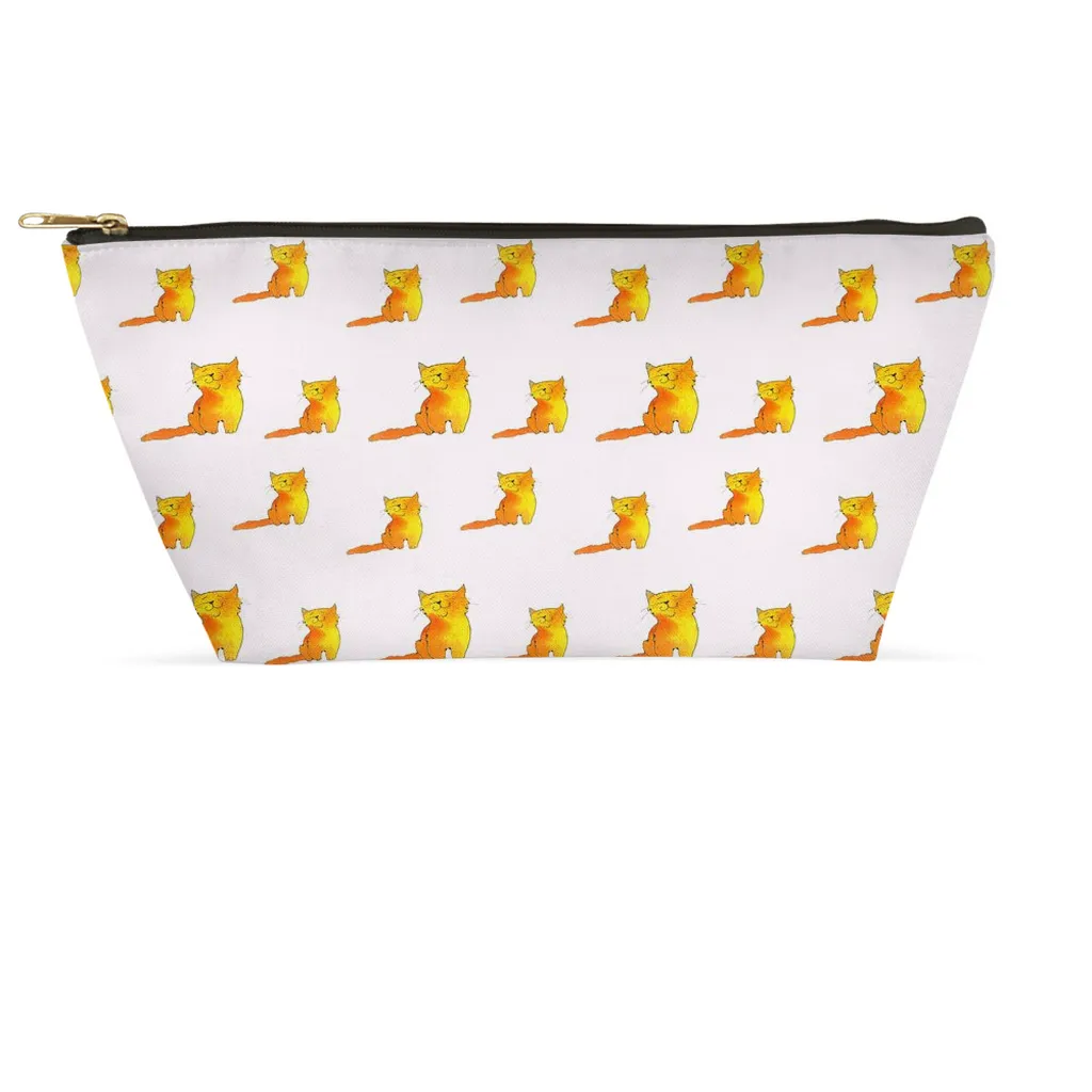 Happy Cat Pattern Accessory Pouch (Pink)