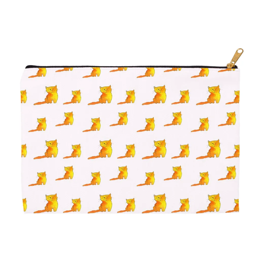 Happy Cat Pattern Accessory Pouch (Pink)
