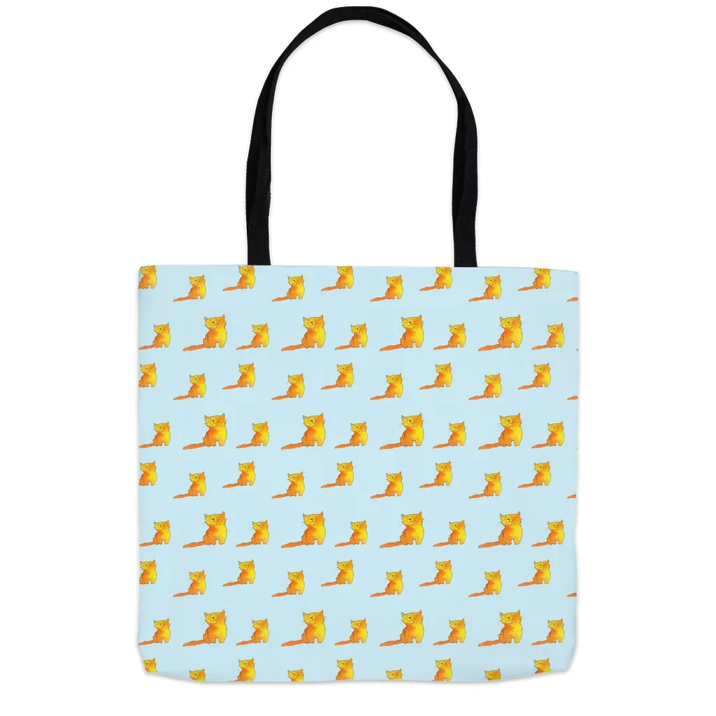 Happy Cat Pattern Tote Bag (Blue)