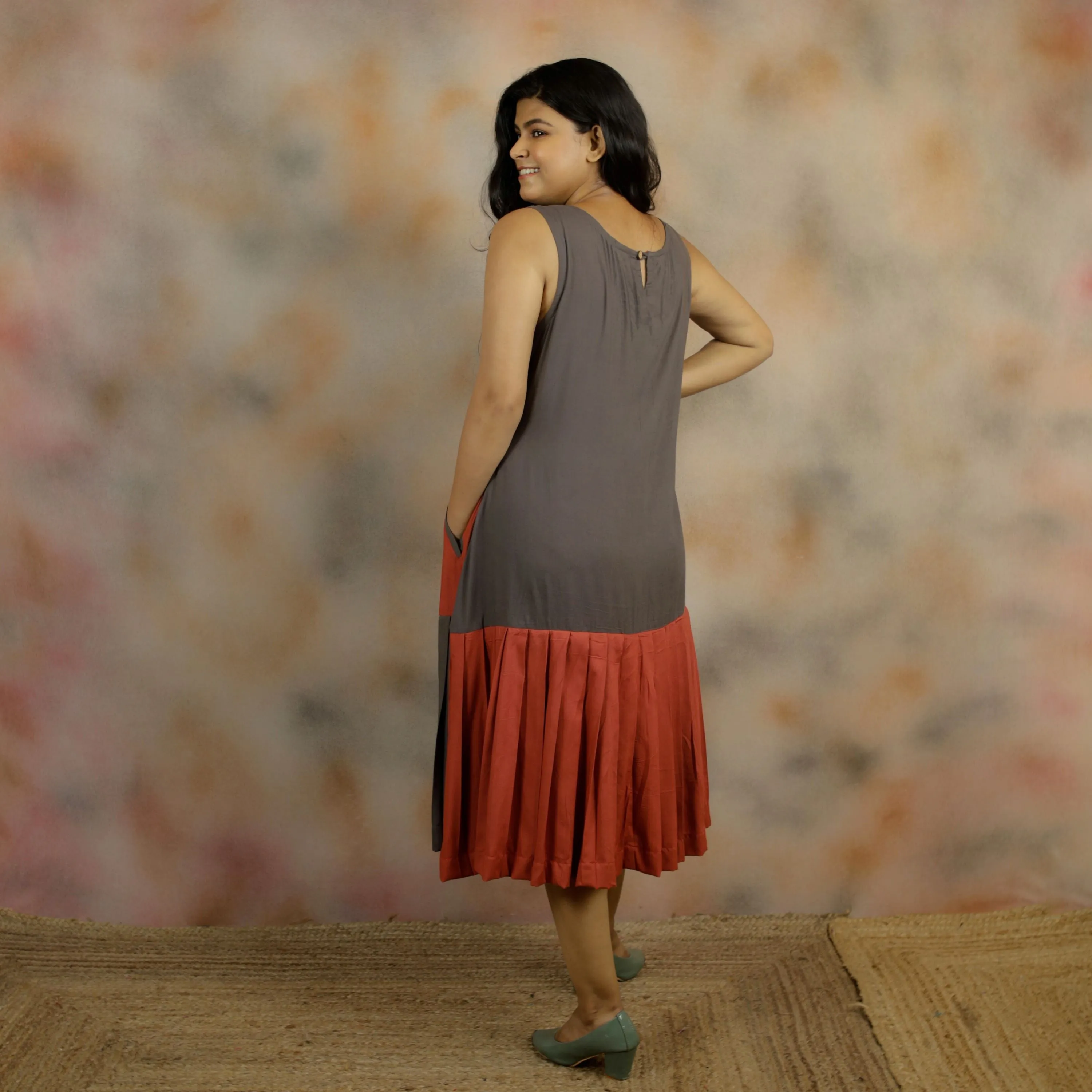 Hawaiian- Rust Cotton Dress