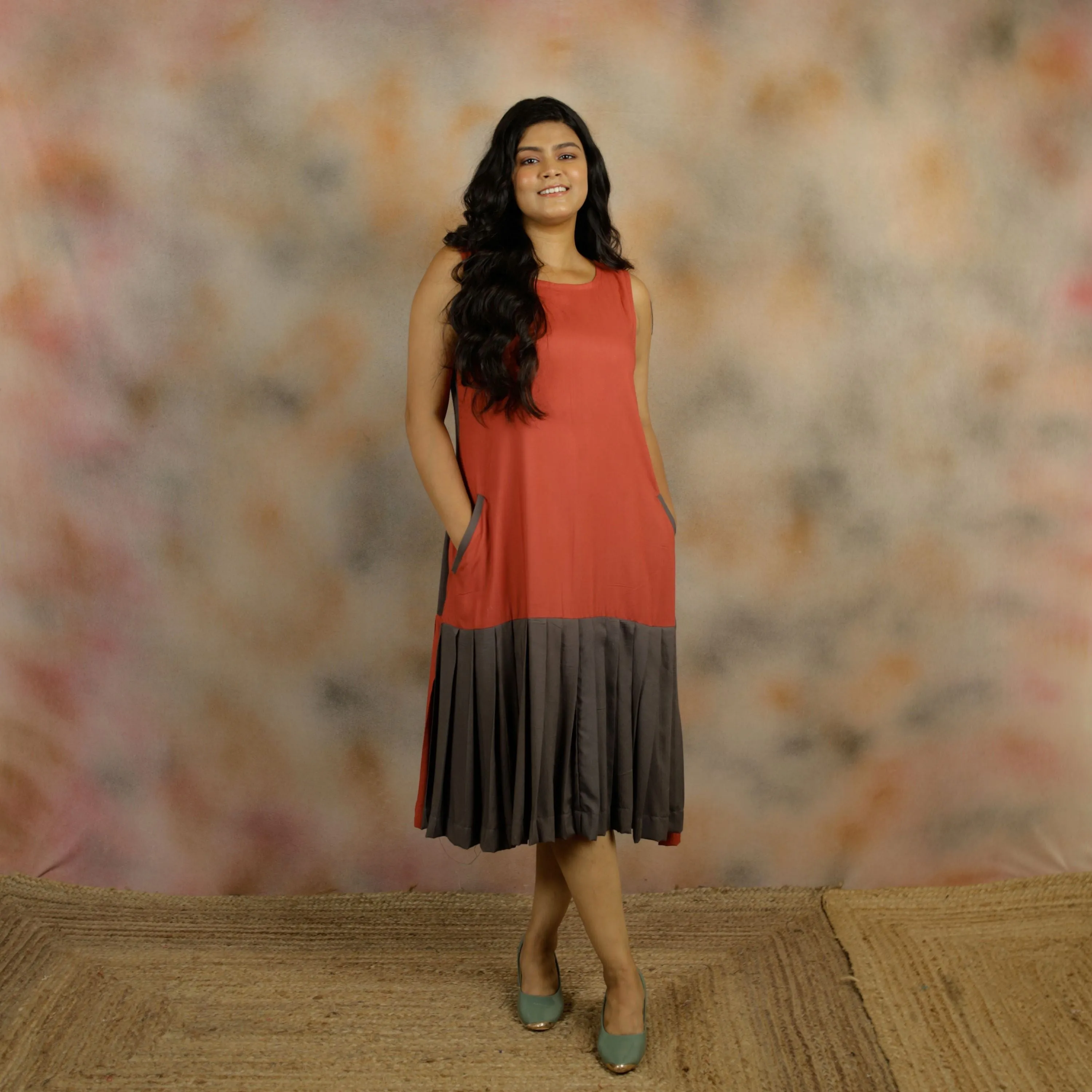 Hawaiian- Rust Cotton Dress