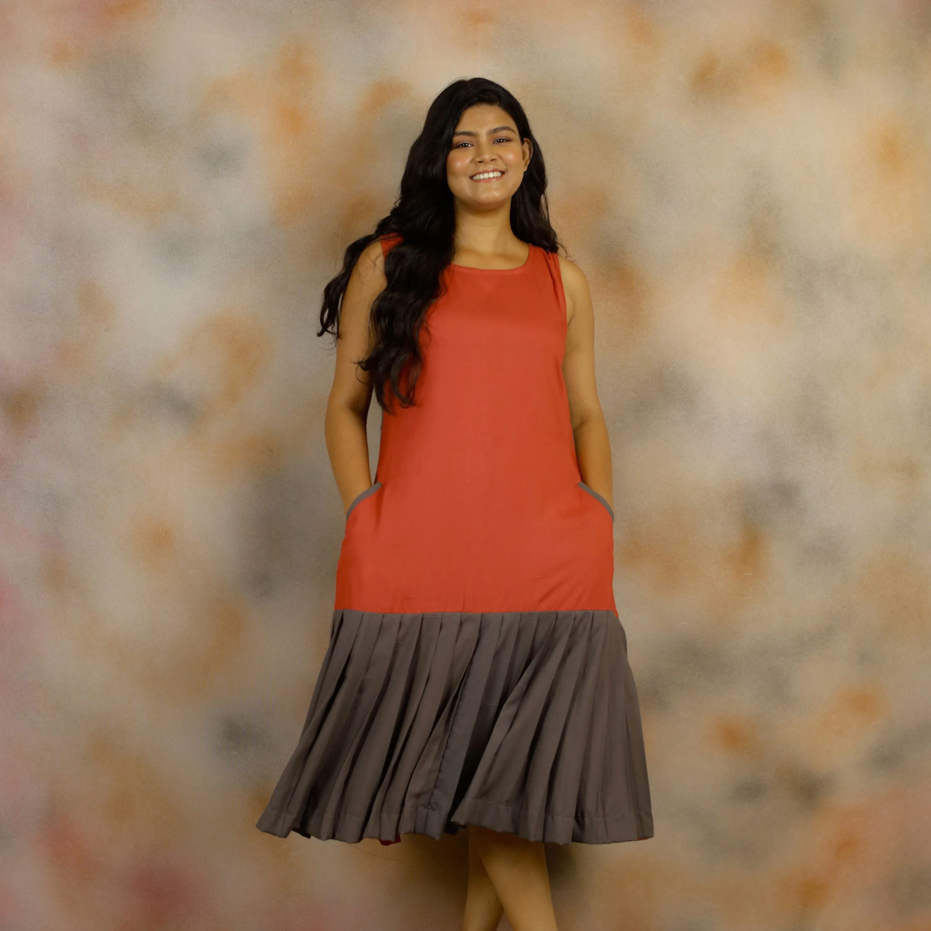 Hawaiian- Rust Cotton Dress