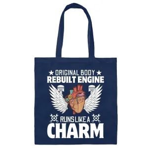 Heart Rhythm Disorder Gifts Arrhythmia Get Well Tote Bag Pacemaker Tote Bags for Heart Attack Patients Navy Black Multicolor Canvas Tote Bag