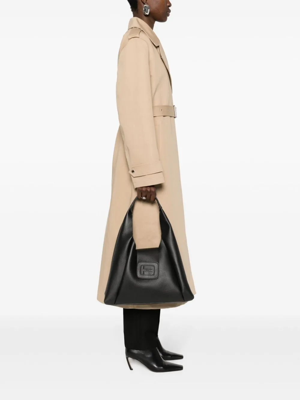 Hogan Pre H Bag Hobo Medium Leather Shoulder Bag