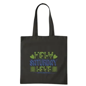 Holy Saturday Devotion Gifts for Spiritual Hearts Navy Black Multicolor Canvas Tote Bag