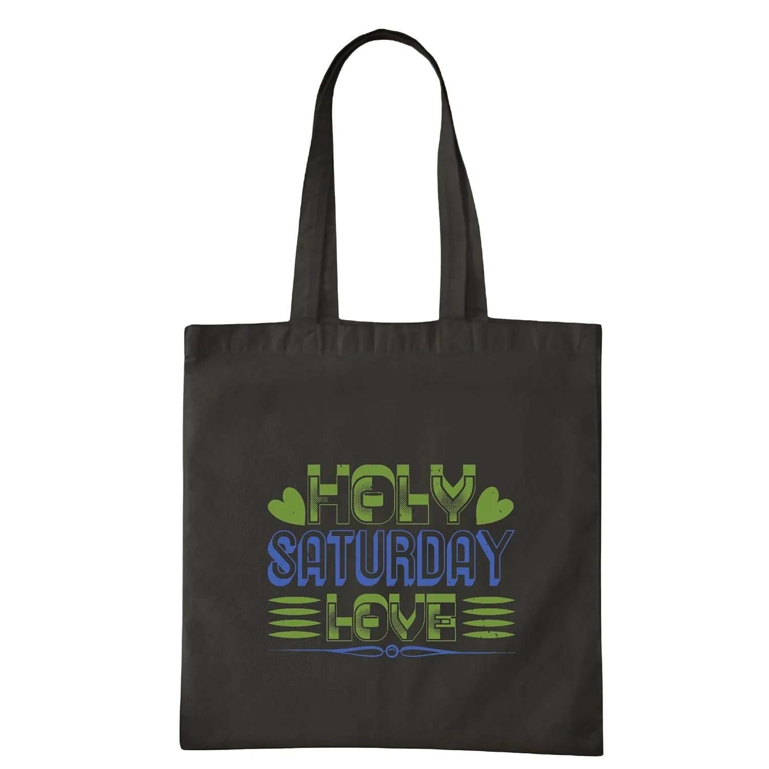 Holy Saturday Devotion Gifts for Spiritual Hearts Navy Black Multicolor Canvas Tote Bag