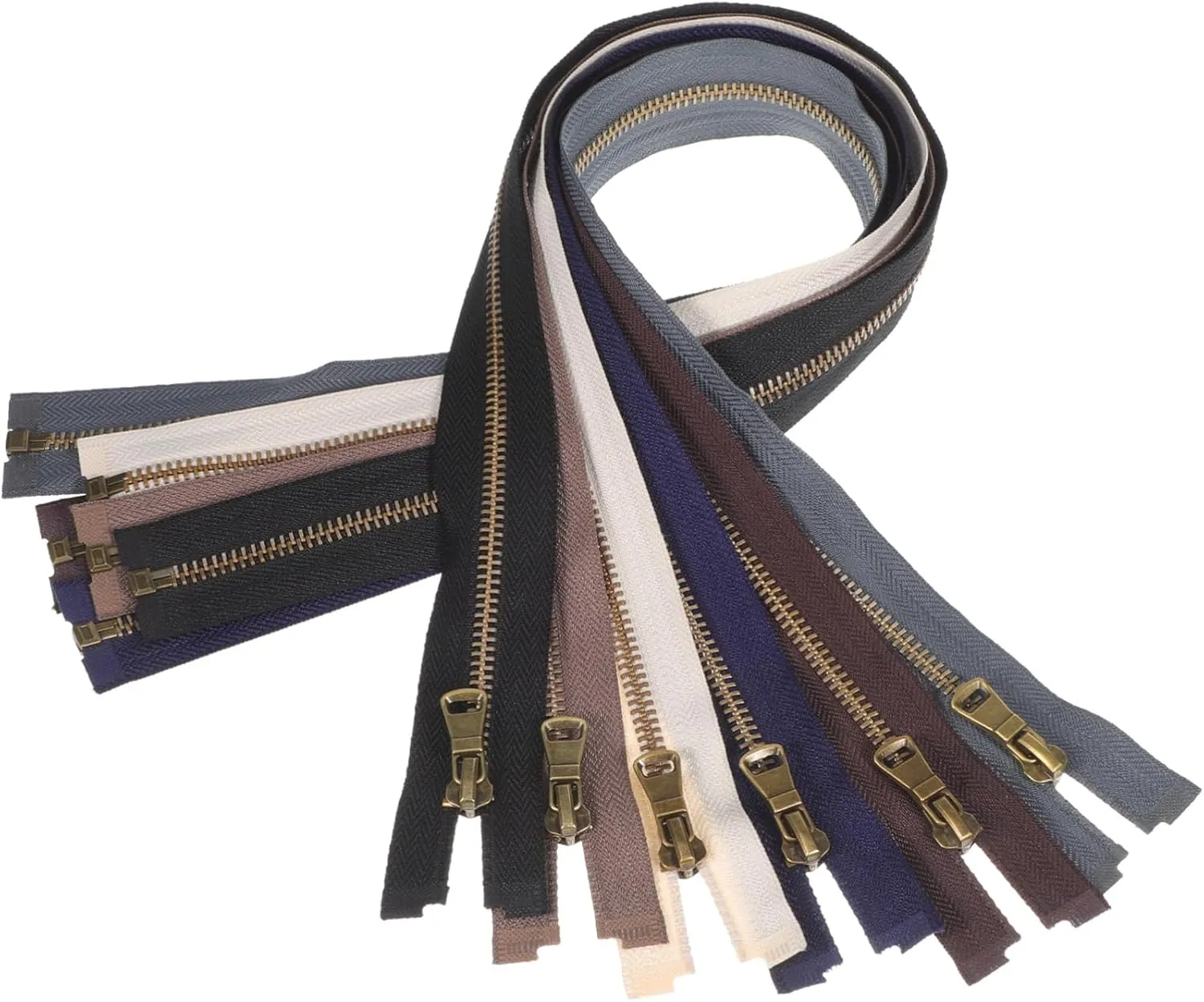 HORIALENCE 6Pcs Heavy Duty Metal Zippers for Garment Purse Making Smooth Operation Versatile Applications Easy to Sew