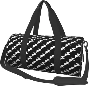 Houndstooth Black Printed Sports Gym Bag for Men Women Foldable Duffel Bag Carry On Weekender Bag for Travel Sports