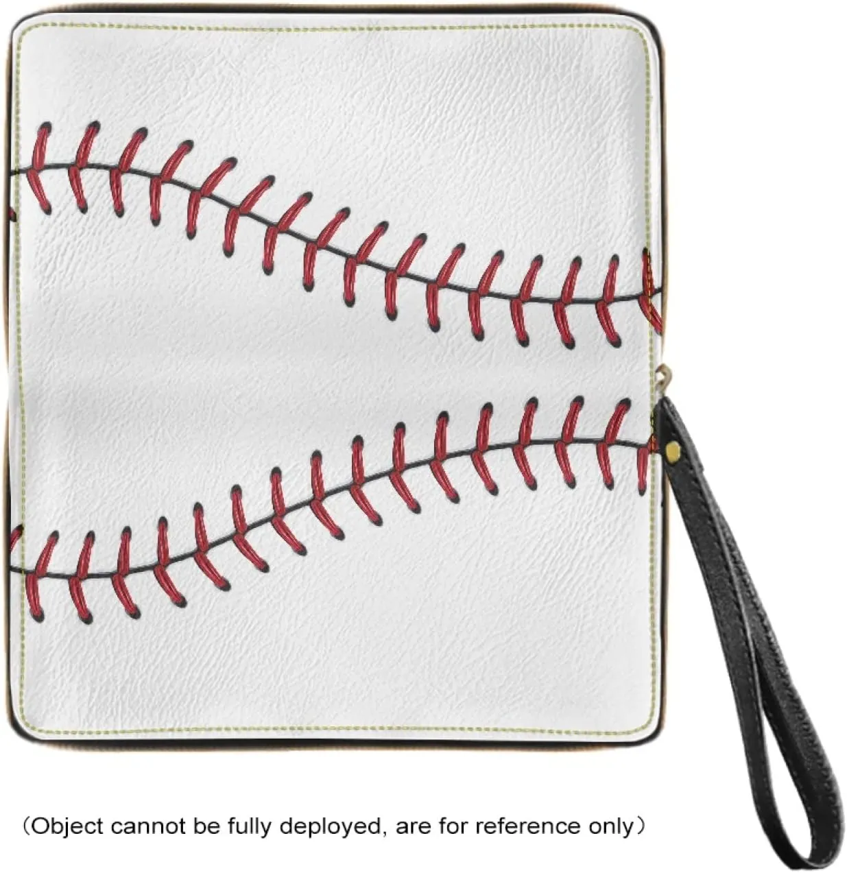 Howilath Baseball Pattern Long Pu Leather Wallet for Women, Zip Around Slim Clutch Purse Travel Bags with Wristlet