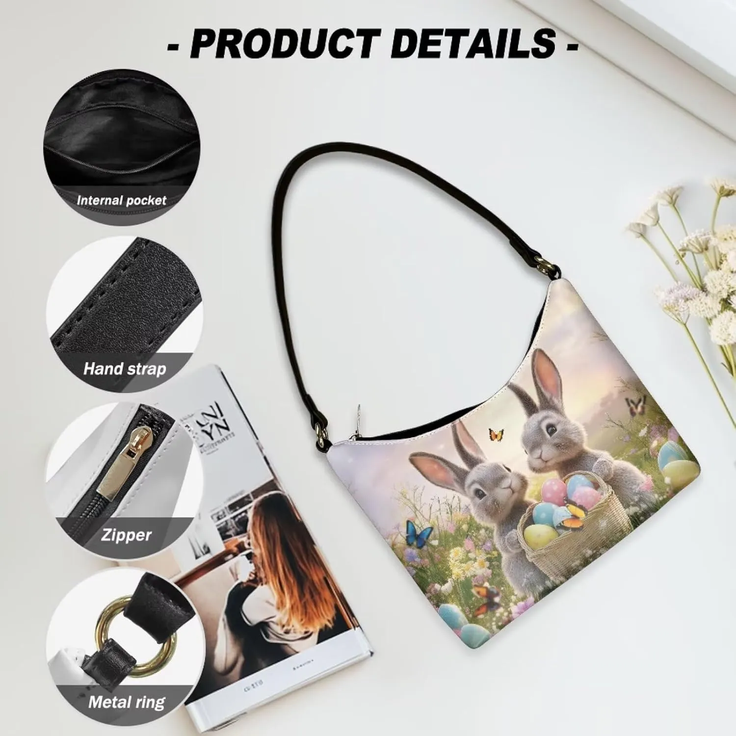 HUGS IDEA Shoulder Bags for Women Small Hobo Tote Handbag Mini Clutch Purse with Zipper Closure