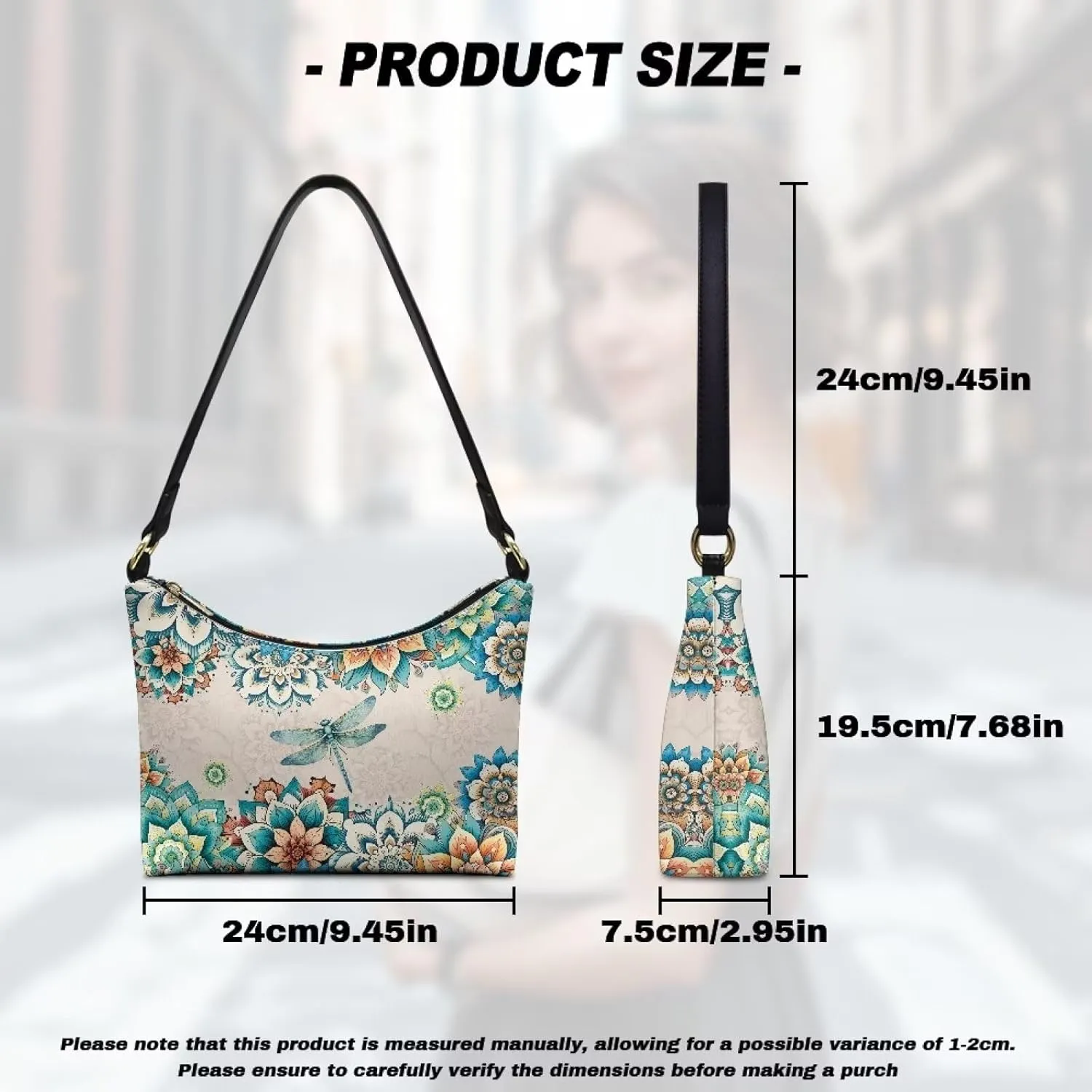 HUGS IDEA Shoulder Bags for Women Small Hobo Tote Handbag Mini Clutch Purse with Zipper Closure