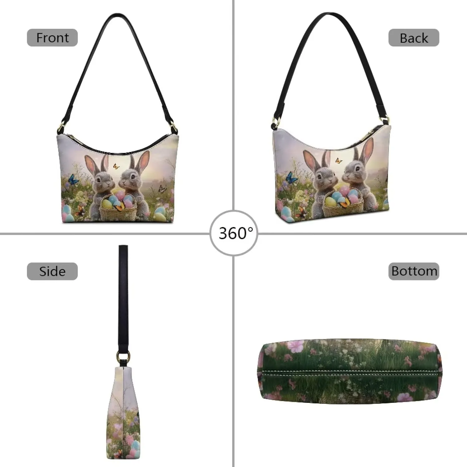 HUGS IDEA Shoulder Bags for Women Small Hobo Tote Handbag Mini Clutch Purse with Zipper Closure