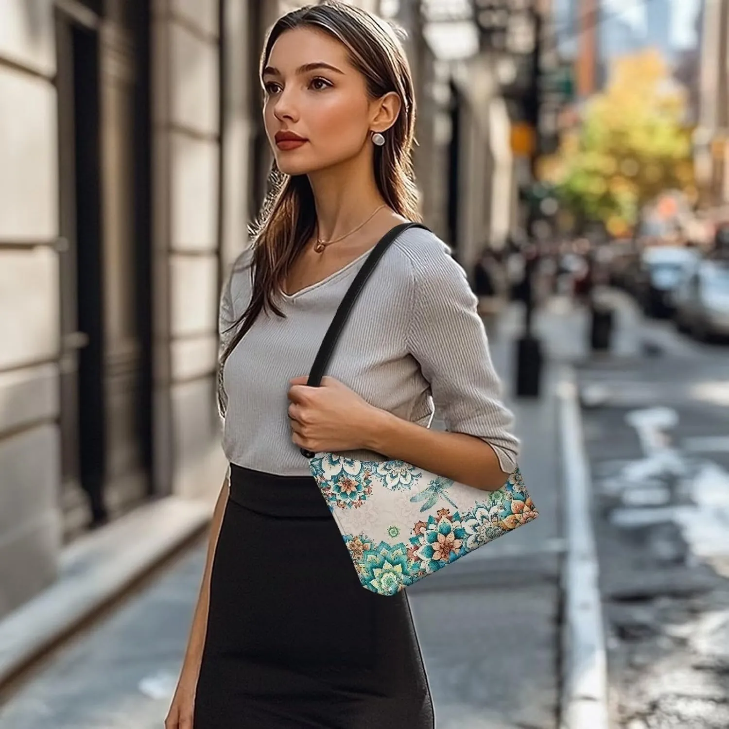 HUGS IDEA Shoulder Bags for Women Small Hobo Tote Handbag Mini Clutch Purse with Zipper Closure