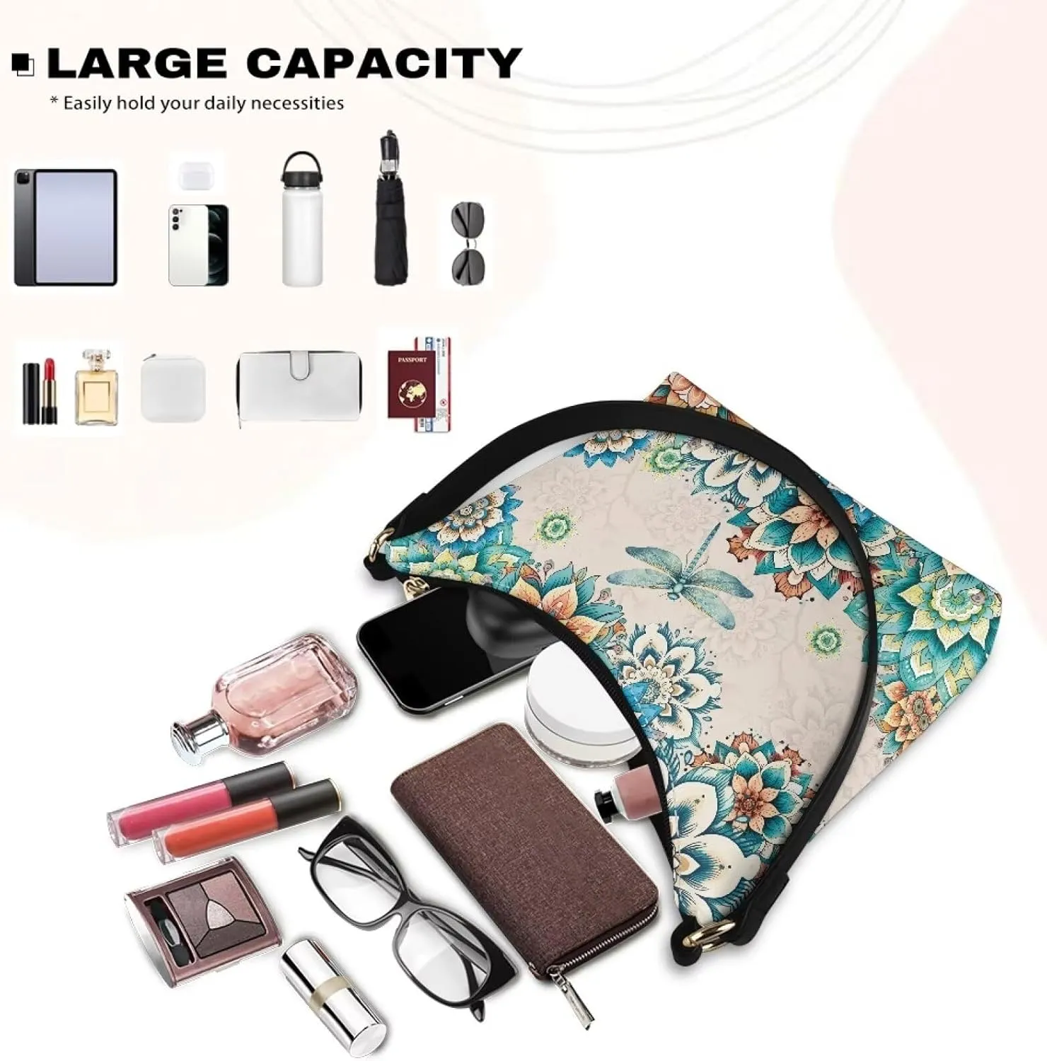 HUGS IDEA Shoulder Bags for Women Small Hobo Tote Handbag Mini Clutch Purse with Zipper Closure