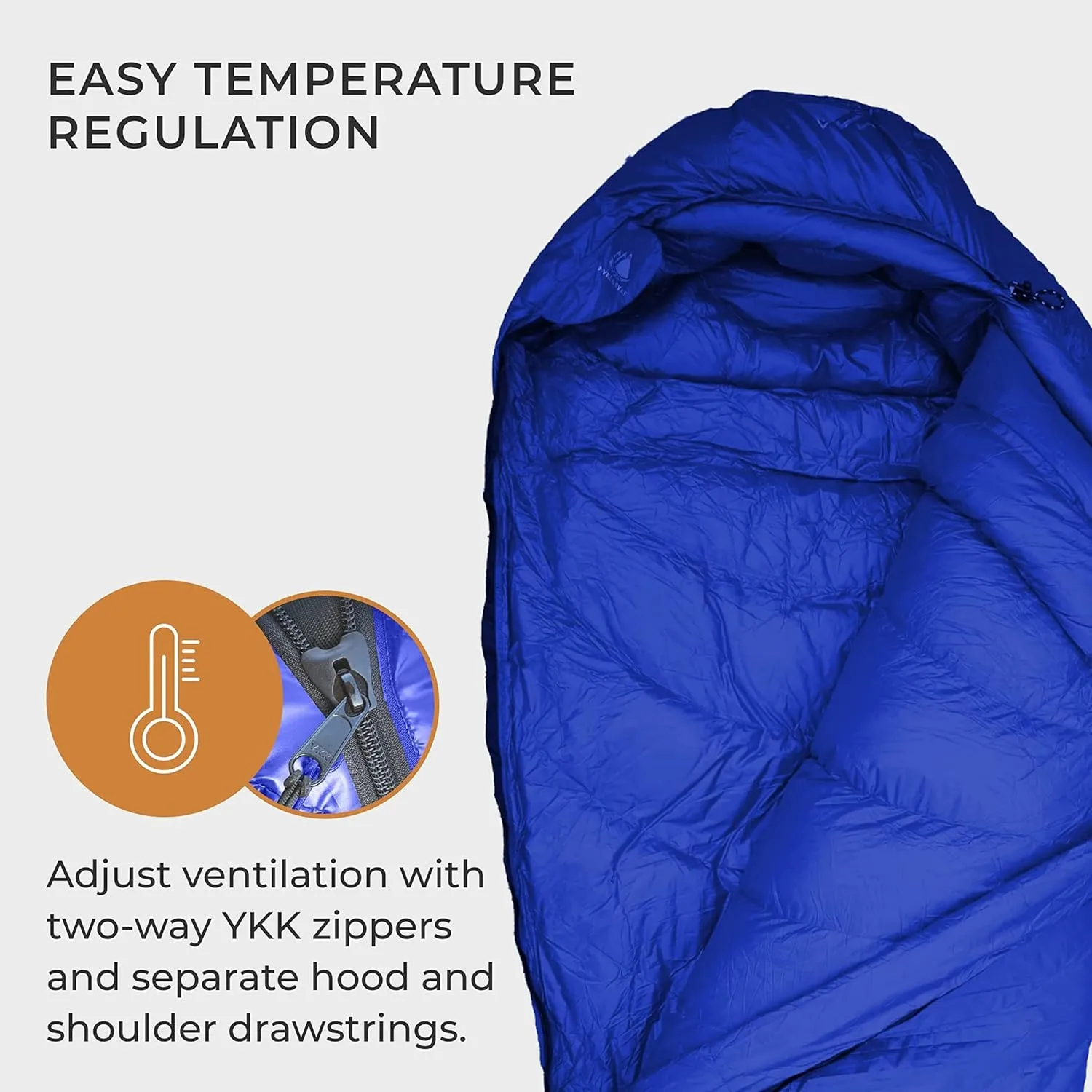 Hyke & Byke Quandary 15°F Cold Weather Mummy Hiking & Backpacking Sleeping Bag - Duck Down 650 FP 3 Season Sleeping Bags for Adults - Ultralight with Compression Stuff Sack